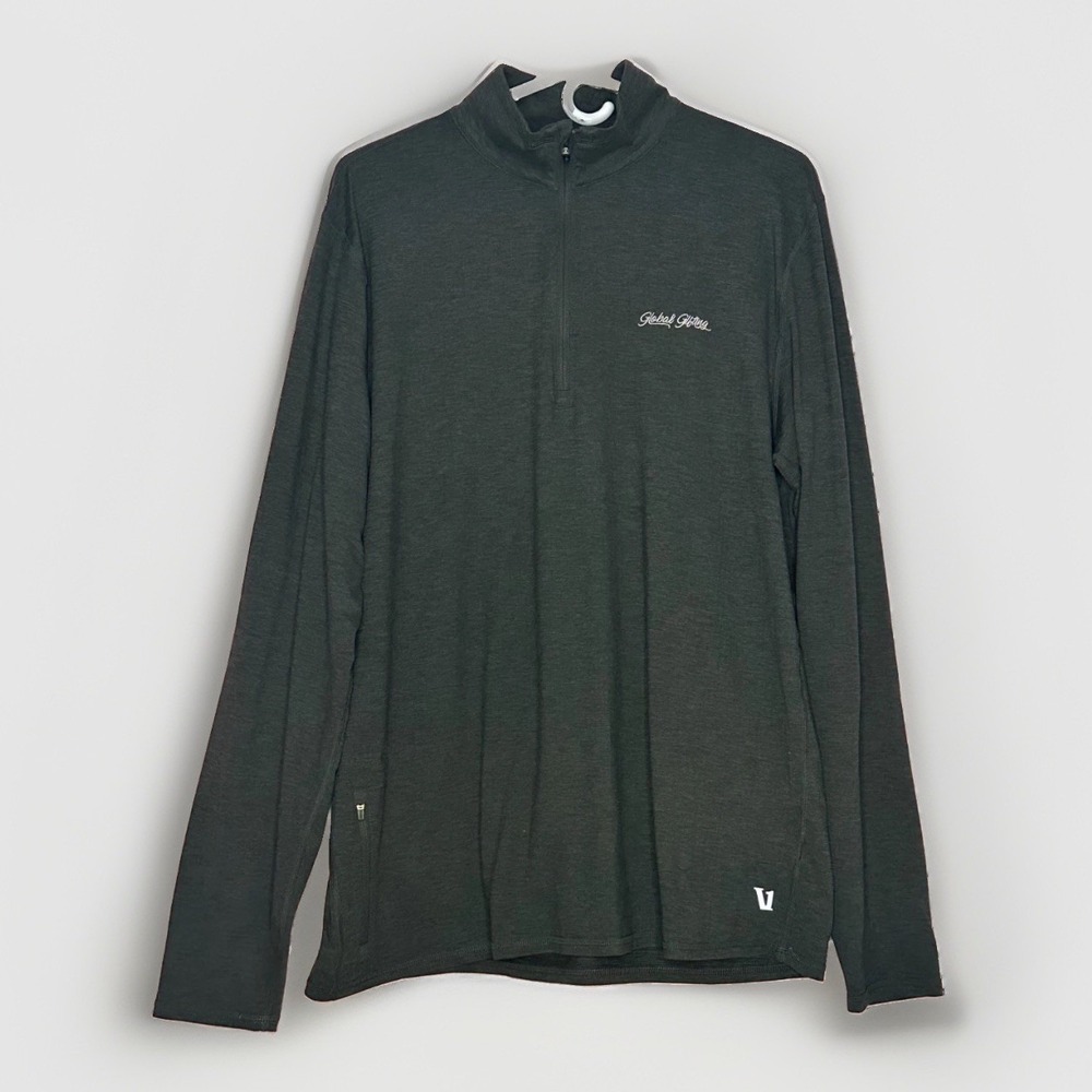 Vuori Global Gifts Men Gray Quarter Zip Long Sleeve Performance Pullover No Size